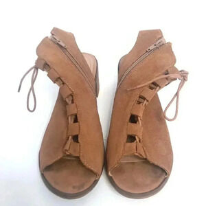 Steve Madden Adeline Booties Sandals Brown Suede Leather Women's Size 10